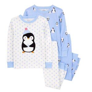 Carters Baby 4-Piece Penguin Snug Fit Cotton Pajamas 18M Cute Winter Set